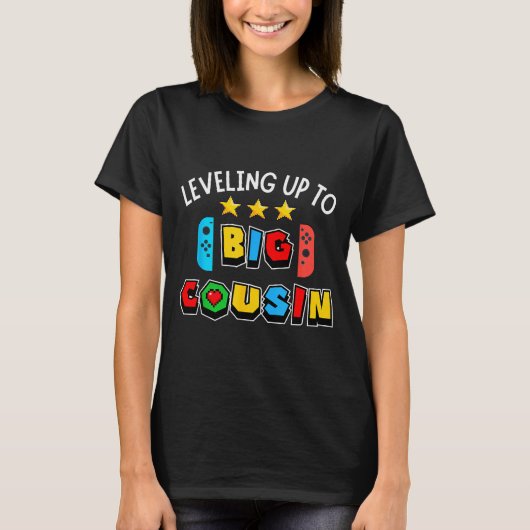 Leveling Up To Big Cousin Funny Gaming Video Game  T-Shirt (Vorderseite)