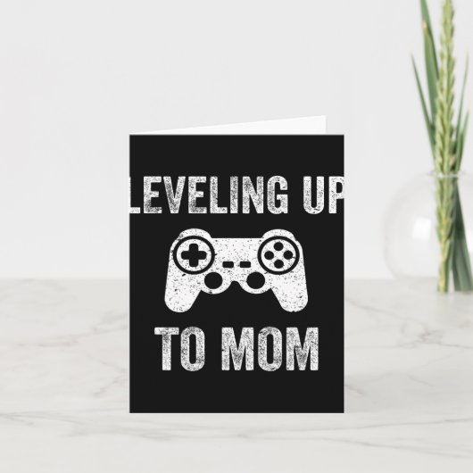 Leveling Up To Mom Shirt For Expecting Mother Karte (Vorderseite)