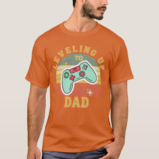 Leveling Upo Dad Funny Gaming Gamer Dad retro vint T-Shirt (Vorderseite)