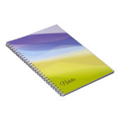 Levender gelben minimalen Namen Spiral Foto Notebo Notizblock (Rechte Seite)