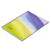 Levender gelben minimalen Namen Spiral Foto Notebo Notizblock (Linke Seite)