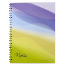 Levender gelben minimalen Namen Spiral Foto Notebo
