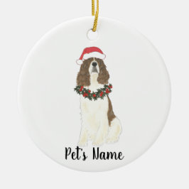 Lever and White English Springer Spanier Weihnacht Keramik Ornament