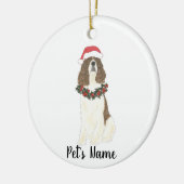 Lever and White English Springer Spanier Weihnacht Keramik Ornament (Links)