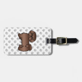 Lever Brown Shih Tzu Cartoon Dog & Custom Text Gepäckanhänger (Vorderseite horizontal)