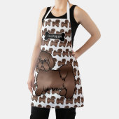 Lever Brown Shih Tzu Niedlicher Cartoon Dog & Name Schürze (InSitu)