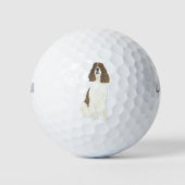 Lever & White English Springer Spaniel Golfball (Vorderseite)