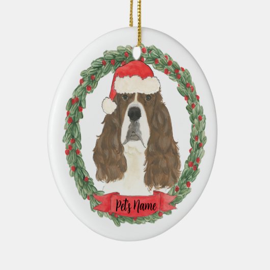 Lever & White English Springer Spaniel Keramik Ornament (Rechts)