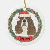 Lever & White English Springer Spaniel Keramik Ornament (Vorne)