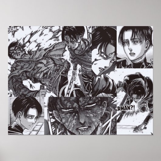 Levi Ackerman Angriff auf Titan Landschaft Poster (Vorne)