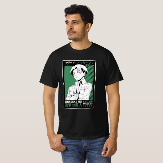 Levi Ackerman Attack auf Titann Design T - Shirt (Vorne ganz)