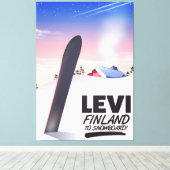 Levi Finland Snowboarding travel poster Leinwanddruck (Insitu (Holzboden))