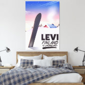 Levi Finland Snowboarding travel poster Leinwanddruck (Insitu (Schlafzimmer))