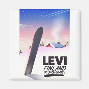 Levi Finland Snowboarding travel poster Magnet