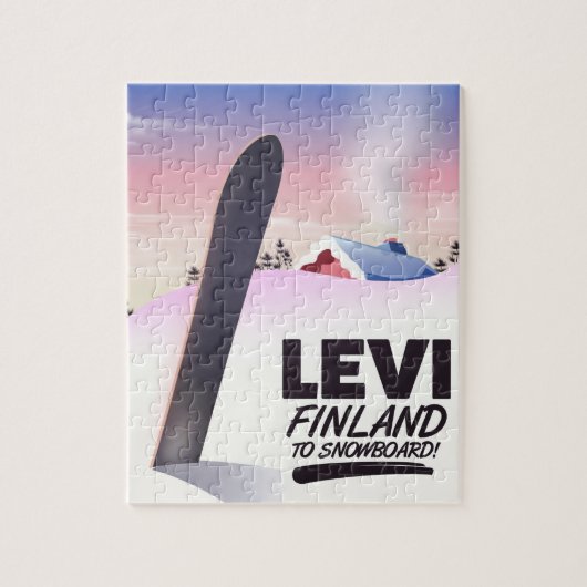 Levi Finland Snowboarding travel poster Puzzle (Vertikal)