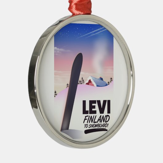 Levi Finland Snowboarding travel poster Silbernes Ornament (Rechts)