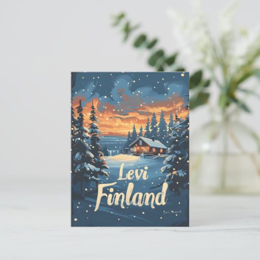 Levi Finland Vintag Art Postkarte (Stehend Vorderseite)