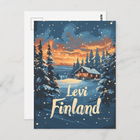 Levi Finland Vintag Art Postkarte (Vorne/Hinten)