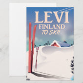 Levi, Finnland - Skiposter Briefpapier (Vorne/Hinten)