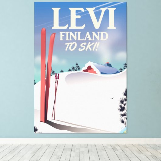 Levi, Finnland - Skiposter Leinwanddruck (Insitu (Holzboden))