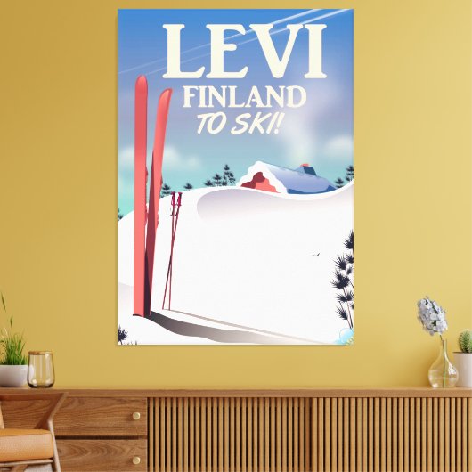 Levi, Finnland - Skiposter Leinwanddruck (Insitu (Wohnzimmer))