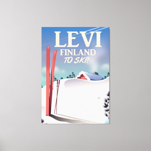 Levi, Finnland - Skiposter Leinwanddruck (Vorderseite)