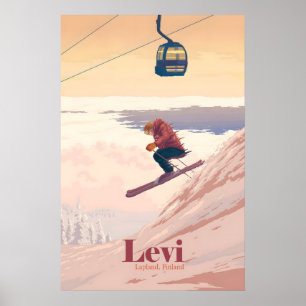 Levi Lappland Finnland Skigebiet Reiseplakat Poster