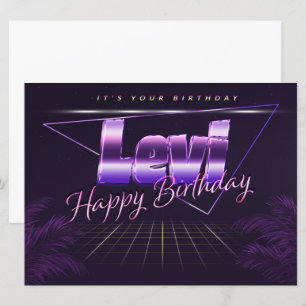 Levi Name Vorname lila retro Karte Geburtstag