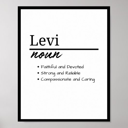 Levi, Personalisierter Name des Jungen Poster (Vorne)