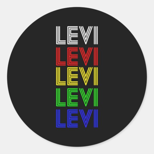 Levi Personalisierter Vorname Style by Mel Runder Aufkleber (Vorderseite)