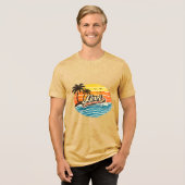 Levi Retro Sunset Name Design Tri-Blend Shirt (Vorderseite voll)