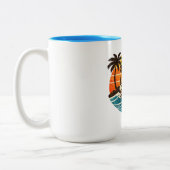 Levi Retro Sunset Name Design Zweifarbige Tasse (Links)