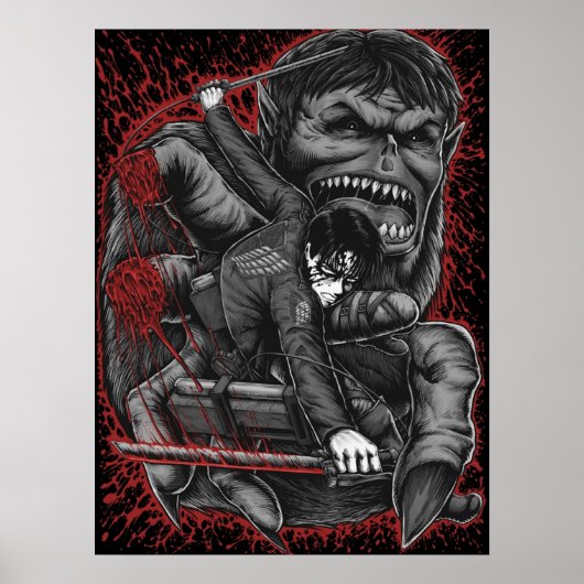 Levi vs Beast titan Poster (Vorne)