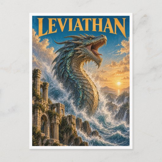 Leviathan, Gothic Fantasy Monster Postkarte (Vorderseite)