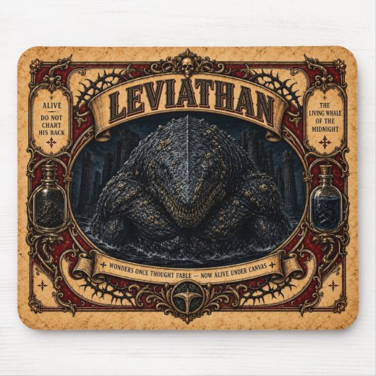 Leviathan, Vintage Zirkusmonster Mousepad (Vorne)