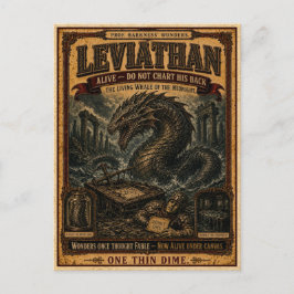 Leviathan, Vintage Zirkusmonster Postkarte