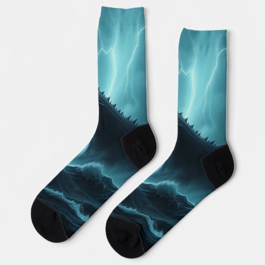 „Leviathan – Wächter der Tiefsee“ Socken (Linkes Detail)