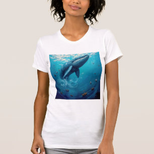 Leviathan's Flight to Freedom - Surreal Whale Art T-Shirt