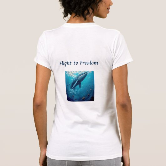 Leviathan's Flight to Freedom - Surreal Whale Art T-Shirt (Rückseite)