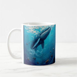 Leviathans Flug in die Freiheit – Surrealer Wal-Ku Kaffeetasse