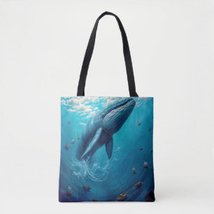 Leviathans Flug in die Freiheit – Surrealer Wal Ku Tasche