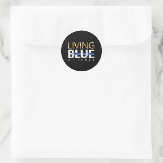 Leving Blue Apparel Runder Aufkleber (Tasche)