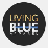 Leving Blue Apparel Runder Aufkleber (Vorderseite)