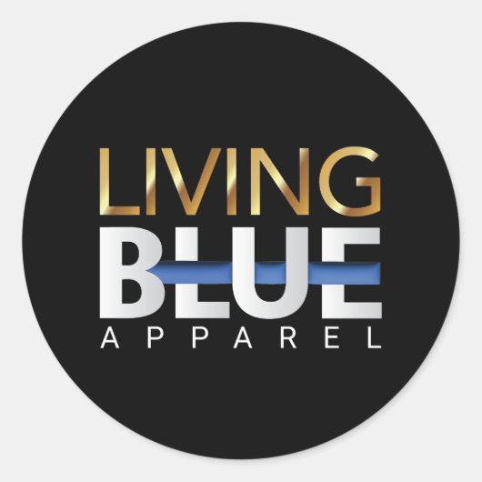 Leving Blue Apparel Runder Aufkleber (Vorderseite)