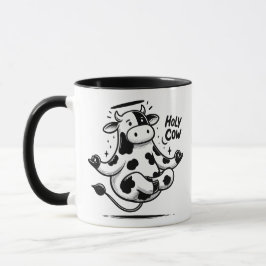 Levitating Meditating Holy Cow Mug – Zen Animal  Tasse