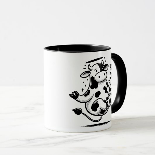 Levitating Meditating Holy Cow Mug – Zen Animal  Tasse (VorderseiteRechts)