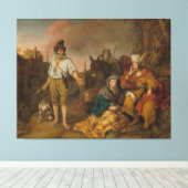 Levite und sein Konkubin in Gibeah, Altes Testamen Leinwanddruck (Insitu (Holzboden))