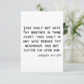 Leviticus 19:17 KJV Bibelschrift Gruß Karte (Stehend Vorderseite)