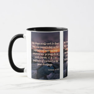 Leviticus 23:3 KJV Bibelverse Bild Zwei-Tonen-Tass Tasse