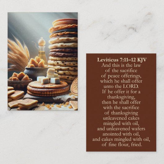 Leviticus 7:11-12 KJV Karten - Erntedank Cakes (Vorne/Hinten)